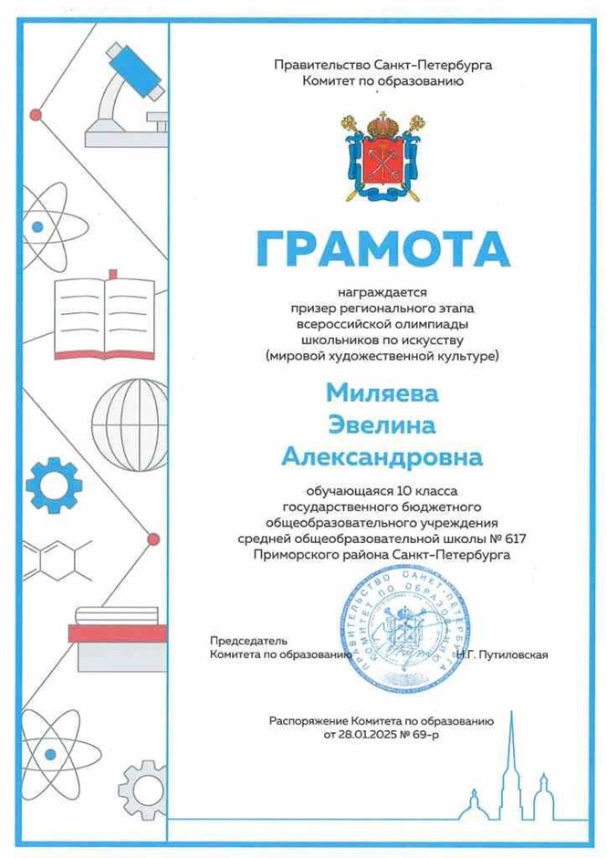 2024-2025 Миляева Эвелина 10л МХК (регион)